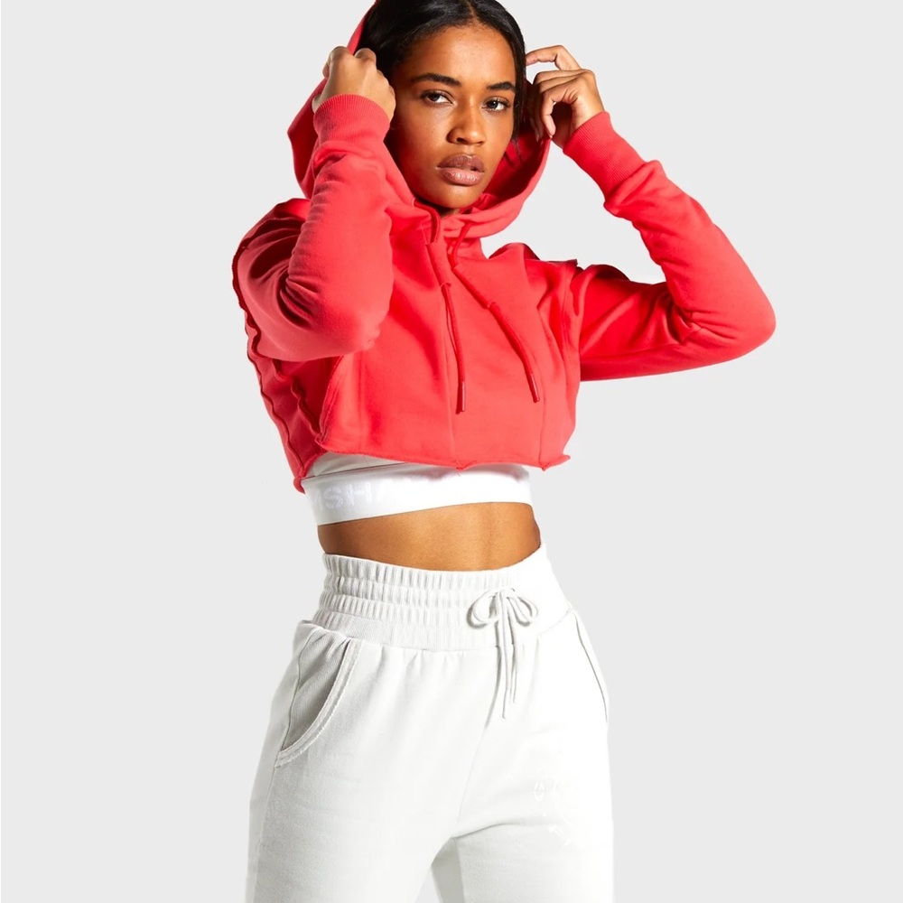 Gymshark Bold Red Cropped Hoodie